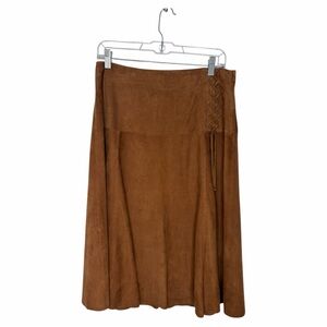 Sundance Womens Size 8 Petite Suede Delight Leather Skirt A-Line Brown Lined